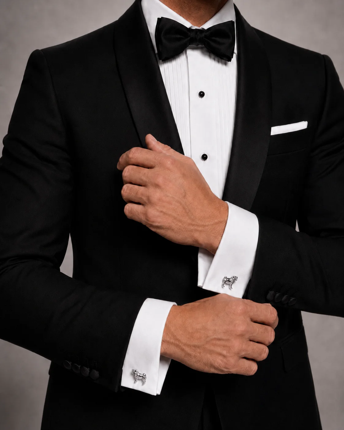 Schwarzer Manschettenknöpfe Black Tie